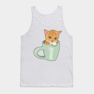 Kitty in a cup (fluffy orange cat) Tank Top